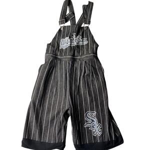 Vintage 90s Pinstripe White Sox Kids Overalls Size Large 12/14 Unisex